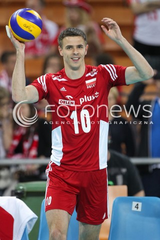  17.05.2014 WROCLAW <br />SIATKOWKA MEZCZYZN <br />TURNIEJ KWALIFIKACYJNY DO MISTRZOSTW EUROPY 2015<br />2015 FIVB WORLD CHAMPIONSHIP - EUROPEAN QUALIFICATION MEN <br />MECZ POLSKA - MACEDONIA ( POLAND - FYROM ) <br />N/Z MARIUSZ WLAZLY SYLWETKA <br /> 