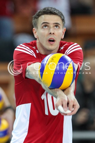  17.05.2014 WROCLAW <br />SIATKOWKA MEZCZYZN <br />TURNIEJ KWALIFIKACYJNY DO MISTRZOSTW EUROPY 2015<br />2015 FIVB WORLD CHAMPIONSHIP - EUROPEAN QUALIFICATION MEN <br />MECZ POLSKA - MACEDONIA ( POLAND - FYROM ) <br />N/Z MARIUSZ WLAZLY SYLWETKA <br /> 