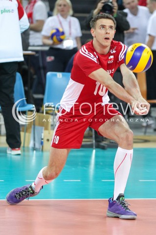 17.05.2014 WROCLAW <br />SIATKOWKA MEZCZYZN <br />TURNIEJ KWALIFIKACYJNY DO MISTRZOSTW EUROPY 2015<br />2015 FIVB WORLD CHAMPIONSHIP - EUROPEAN QUALIFICATION MEN <br />MECZ POLSKA - MACEDONIA ( POLAND - FYROM ) <br />N/Z MARIUSZ WLAZLY SYLWETKA <br /> 