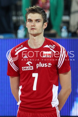  17.05.2014 WROCLAW <br />SIATKOWKA MEZCZYZN <br />TURNIEJ KWALIFIKACYJNY DO MISTRZOSTW EUROPY 2015<br />2015 FIVB WORLD CHAMPIONSHIP - EUROPEAN QUALIFICATION MEN <br />MECZ POLSKA - MACEDONIA ( POLAND - FYROM ) <br />N/Z KAROL KLOS SYLWETKA GLOWKA PORTRET<br /> 