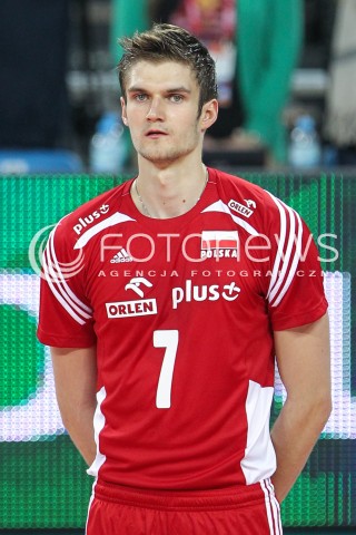  17.05.2014 WROCLAW <br />SIATKOWKA MEZCZYZN <br />TURNIEJ KWALIFIKACYJNY DO MISTRZOSTW EUROPY 2015<br />2015 FIVB WORLD CHAMPIONSHIP - EUROPEAN QUALIFICATION MEN <br />MECZ POLSKA - MACEDONIA ( POLAND - FYROM ) <br />N/Z KAROL KLOS SYLWETKA GLOWKA PORTRET<br /> 