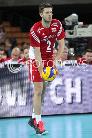  17.05.2014 WROCLAW <br />SIATKOWKA MEZCZYZN <br />TURNIEJ KWALIFIKACYJNY DO MISTRZOSTW EUROPY 2015<br />2015 FIVB WORLD CHAMPIONSHIP - EUROPEAN QUALIFICATION MEN <br />MECZ POLSKA - MACEDONIA ( POLAND - FYROM ) <br />N/Z MICHAL WINIARSKI SYLWETKA <br /> 