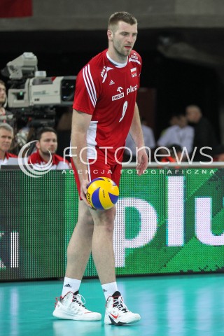  17.05.2014 WROCLAW <br />SIATKOWKA MEZCZYZN <br />TURNIEJ KWALIFIKACYJNY DO MISTRZOSTW EUROPY 2015<br />2015 FIVB WORLD CHAMPIONSHIP - EUROPEAN QUALIFICATION MEN <br />MECZ POLSKA - MACEDONIA ( POLAND - FYROM ) <br />N/Z GRZEGORZ BOCIEK SYLWETKA <br /> 