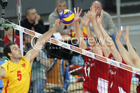  17.05.2014 WROCLAW <br />SIATKOWKA MEZCZYZN <br />TURNIEJ KWALIFIKACYJNY DO MISTRZOSTW EUROPY 2015<br />2015 FIVB WORLD CHAMPIONSHIP - EUROPEAN QUALIFICATION MEN <br />MECZ POLSKA - MACEDONIA ( POLAND - FYROM ) <br />N/Z VLADO MILEV <br /> 