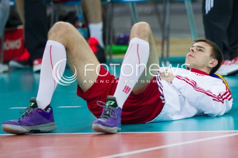  18.05.2014 WROCLAW <br />SIATKOWKA MEZCZYZN <br />TURNIEJ KWALIFIKACYJNY DO MISTRZOSTW EUROPY 2015<br />2015 FIVB WORLD CHAMPIONSHIP - EUROPEAN QUALIFICATION MEN <br />MECZ POLSKA - SLOWENIA ( POLAND - SLOVENIA ) <br />N/Z MARIUSZ WLAZLY SYLWETKA <br /> 