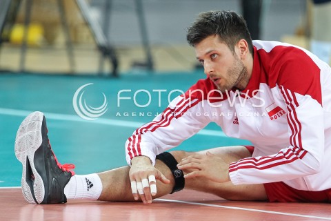  18.05.2014 WROCLAW <br />SIATKOWKA MEZCZYZN <br />TURNIEJ KWALIFIKACYJNY DO MISTRZOSTW EUROPY 2015<br />2015 FIVB WORLD CHAMPIONSHIP - EUROPEAN QUALIFICATION MEN <br />MECZ POLSKA - SLOWENIA ( POLAND - SLOVENIA ) <br />N/Z MICHAL WINIARSKI SYLWETKA <br /> 