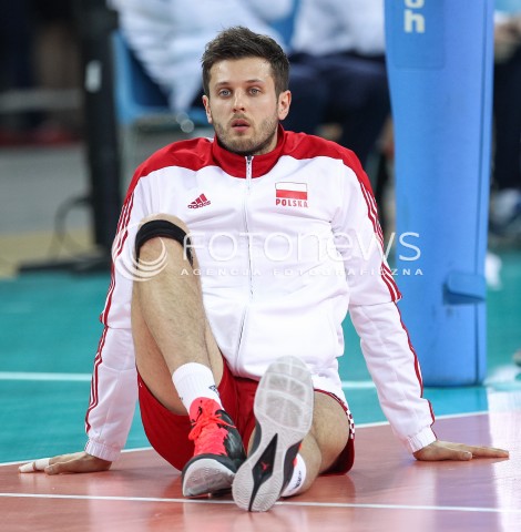  18.05.2014 WROCLAW <br />SIATKOWKA MEZCZYZN <br />TURNIEJ KWALIFIKACYJNY DO MISTRZOSTW EUROPY 2015<br />2015 FIVB WORLD CHAMPIONSHIP - EUROPEAN QUALIFICATION MEN <br />MECZ POLSKA - SLOWENIA ( POLAND - SLOVENIA ) <br />N/Z MICHAL WINIARSKI SYLWETKA <br /> 