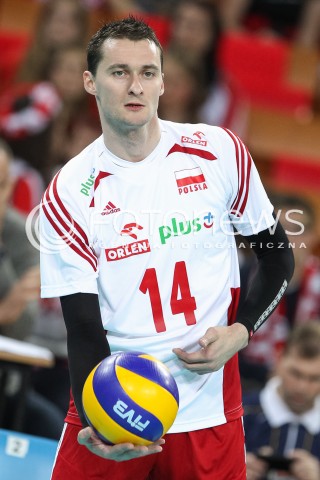  18.05.2014 WROCLAW <br />SIATKOWKA MEZCZYZN <br />TURNIEJ KWALIFIKACYJNY DO MISTRZOSTW EUROPY 2015<br />2015 FIVB WORLD CHAMPIONSHIP - EUROPEAN QUALIFICATION MEN <br />MECZ POLSKA - SLOWENIA ( POLAND - SLOVENIA ) <br />N/Z MICHAL RUCIAK SYLWETKA <br /> 