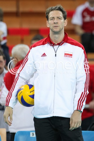  18.05.2014 WROCLAW <br />SIATKOWKA MEZCZYZN <br />TURNIEJ KWALIFIKACYJNY DO MISTRZOSTW EUROPY 2015<br />2015 FIVB WORLD CHAMPIONSHIP - EUROPEAN QUALIFICATION MEN <br />MECZ POLSKA - SLOWENIA ( POLAND - SLOVENIA ) <br />N/Z STEPHANE ANTIGA TRENER ( HEAD COACH ) SYLWETKA PILKA<br /> 