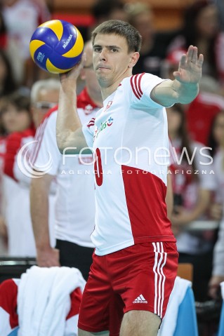  18.05.2014 WROCLAW <br />SIATKOWKA MEZCZYZN <br />TURNIEJ KWALIFIKACYJNY DO MISTRZOSTW EUROPY 2015<br />2015 FIVB WORLD CHAMPIONSHIP - EUROPEAN QUALIFICATION MEN <br />MECZ POLSKA - SLOWENIA ( POLAND - SLOVENIA ) <br />N/Z MARIUSZ WLAZLY SYLWETKA <br /> 