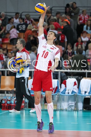  18.05.2014 WROCLAW <br />SIATKOWKA MEZCZYZN <br />TURNIEJ KWALIFIKACYJNY DO MISTRZOSTW EUROPY 2015<br />2015 FIVB WORLD CHAMPIONSHIP - EUROPEAN QUALIFICATION MEN <br />MECZ POLSKA - SLOWENIA ( POLAND - SLOVENIA ) <br />N/Z MARIUSZ WLAZLY SYLWETKA <br /> 