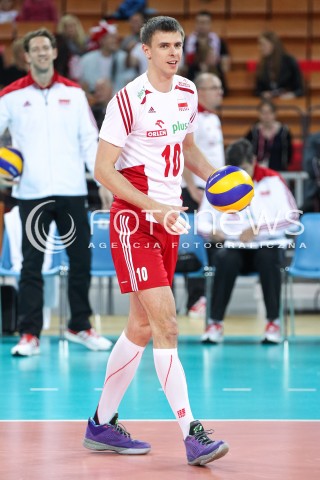  18.05.2014 WROCLAW <br />SIATKOWKA MEZCZYZN <br />TURNIEJ KWALIFIKACYJNY DO MISTRZOSTW EUROPY 2015<br />2015 FIVB WORLD CHAMPIONSHIP - EUROPEAN QUALIFICATION MEN <br />MECZ POLSKA - SLOWENIA ( POLAND - SLOVENIA ) <br />N/Z MARIUSZ WLAZLY SYLWETKA <br /> 