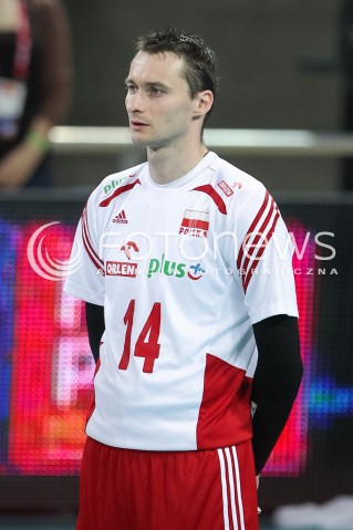  18.05.2014 WROCLAW <br />SIATKOWKA MEZCZYZN <br />TURNIEJ KWALIFIKACYJNY DO MISTRZOSTW EUROPY 2015<br />2015 FIVB WORLD CHAMPIONSHIP - EUROPEAN QUALIFICATION MEN <br />MECZ POLSKA - SLOWENIA ( POLAND - SLOVENIA ) <br />N/Z MICHAL RUCIAK SYLWETKA GLOWKA PORTRET<br /> 