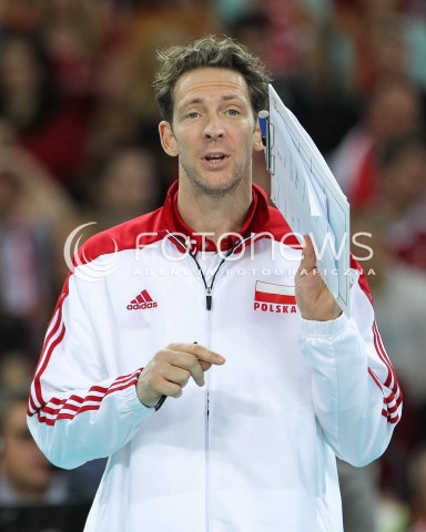  18.05.2014 WROCLAW <br />SIATKOWKA MEZCZYZN <br />TURNIEJ KWALIFIKACYJNY DO MISTRZOSTW EUROPY 2015<br />2015 FIVB WORLD CHAMPIONSHIP - EUROPEAN QUALIFICATION MEN <br />MECZ POLSKA - SLOWENIA ( POLAND - SLOVENIA ) <br />N/Z STEPHANE ANTIGA TRENER ( HEAD COACH ) SYLWETKA <br /> 