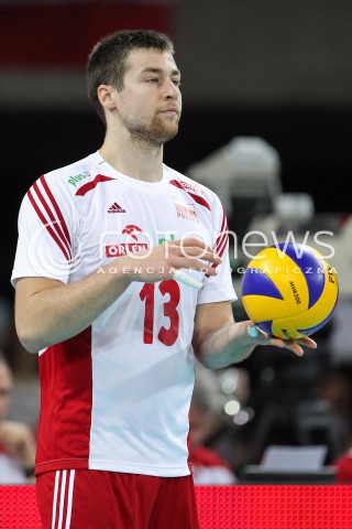  18.05.2014 WROCLAW <br />SIATKOWKA MEZCZYZN <br />TURNIEJ KWALIFIKACYJNY DO MISTRZOSTW EUROPY 2015<br />2015 FIVB WORLD CHAMPIONSHIP - EUROPEAN QUALIFICATION MEN <br />MECZ POLSKA - SLOWENIA ( POLAND - SLOVENIA ) <br />N/Z MICHAL KUBIAK SYLWETKA <br /> 