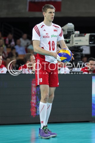  18.05.2014 WROCLAW <br />SIATKOWKA MEZCZYZN <br />TURNIEJ KWALIFIKACYJNY DO MISTRZOSTW EUROPY 2015<br />2015 FIVB WORLD CHAMPIONSHIP - EUROPEAN QUALIFICATION MEN <br />MECZ POLSKA - SLOWENIA ( POLAND - SLOVENIA ) <br />N/Z MARIUSZ WLAZLY SYLWETKA <br /> 
