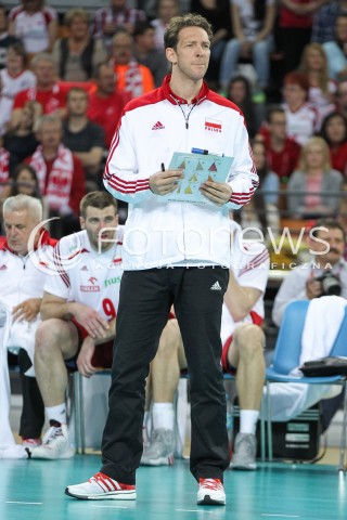  18.05.2014 WROCLAW <br />SIATKOWKA MEZCZYZN <br />TURNIEJ KWALIFIKACYJNY DO MISTRZOSTW EUROPY 2015<br />2015 FIVB WORLD CHAMPIONSHIP - EUROPEAN QUALIFICATION MEN <br />MECZ POLSKA - SLOWENIA ( POLAND - SLOVENIA ) <br />N/Z STEPHANE ANTIGA TRENER ( HEAD COACH ) SYLWETKA <br /> 