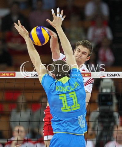  18.05.2014 WROCLAW <br />SIATKOWKA MEZCZYZN <br />TURNIEJ KWALIFIKACYJNY DO MISTRZOSTW EUROPY 2015<br />2015 FIVB WORLD CHAMPIONSHIP - EUROPEAN QUALIFICATION MEN <br />MECZ POLSKA - SLOWENIA ( POLAND - SLOVENIA ) <br />N/Z KAROL KLOS<br /> 