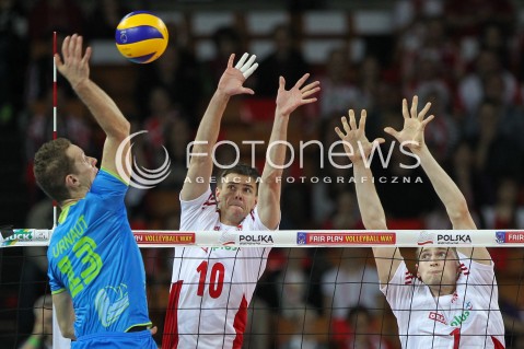  18.05.2014 WROCLAW <br />SIATKOWKA MEZCZYZN <br />TURNIEJ KWALIFIKACYJNY DO MISTRZOSTW EUROPY 2015<br />2015 FIVB WORLD CHAMPIONSHIP - EUROPEAN QUALIFICATION MEN <br />MECZ POLSKA - SLOWENIA ( POLAND - SLOVENIA ) <br />N/Z MARIUSZ WLAZLY PIOTR NOWAKOWSKI <br /> 