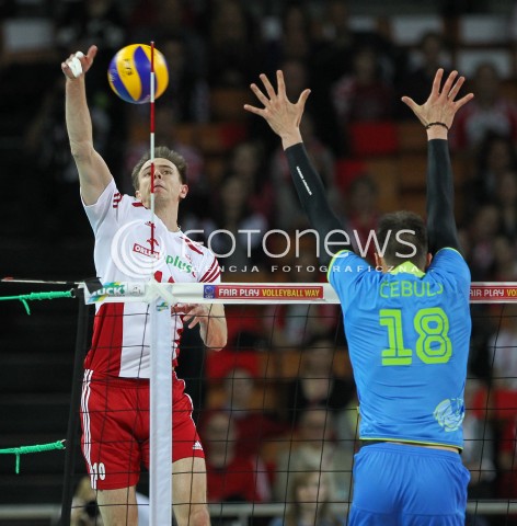  18.05.2014 WROCLAW <br />SIATKOWKA MEZCZYZN <br />TURNIEJ KWALIFIKACYJNY DO MISTRZOSTW EUROPY 2015<br />2015 FIVB WORLD CHAMPIONSHIP - EUROPEAN QUALIFICATION MEN <br />MECZ POLSKA - SLOWENIA ( POLAND - SLOVENIA ) <br />N/Z MARIUSZ WLAZLY <br /> 