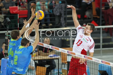  18.05.2014 WROCLAW <br />SIATKOWKA MEZCZYZN <br />TURNIEJ KWALIFIKACYJNY DO MISTRZOSTW EUROPY 2015<br />2015 FIVB WORLD CHAMPIONSHIP - EUROPEAN QUALIFICATION MEN <br />MECZ POLSKA - SLOWENIA ( POLAND - SLOVENIA ) <br />N/Z MICHAL KUBIAK <br /> 