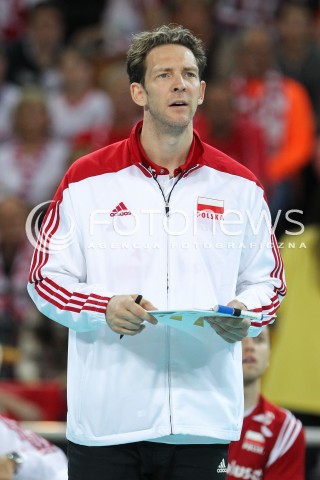  18.05.2014 WROCLAW <br />SIATKOWKA MEZCZYZN <br />TURNIEJ KWALIFIKACYJNY DO MISTRZOSTW EUROPY 2015<br />2015 FIVB WORLD CHAMPIONSHIP - EUROPEAN QUALIFICATION MEN <br />MECZ POLSKA - SLOWENIA ( POLAND - SLOVENIA ) <br />N/Z STEPHANE ANTIGA TRENER ( HEAD COACH ) SYLWETKA <br /> 