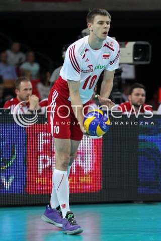  18.05.2014 WROCLAW <br />SIATKOWKA MEZCZYZN <br />TURNIEJ KWALIFIKACYJNY DO MISTRZOSTW EUROPY 2015<br />2015 FIVB WORLD CHAMPIONSHIP - EUROPEAN QUALIFICATION MEN <br />MECZ POLSKA - SLOWENIA ( POLAND - SLOVENIA ) <br />N/Z MARIUSZ WLAZLY SYLWETKA <br /> 