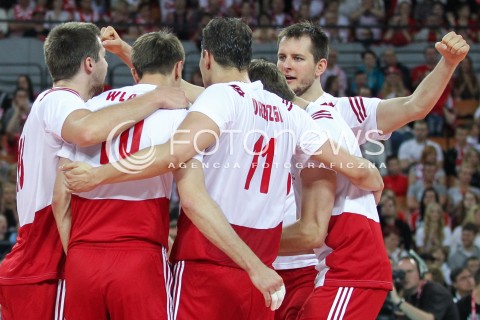  18.05.2014 WROCLAW <br />SIATKOWKA MEZCZYZN <br />TURNIEJ KWALIFIKACYJNY DO MISTRZOSTW EUROPY 2015<br />2015 FIVB WORLD CHAMPIONSHIP - EUROPEAN QUALIFICATION MEN <br />MECZ POLSKA - SLOWENIA ( POLAND - SLOVENIA ) <br />N/Z BARTOSZ KUREK RADOSC EMOCJE <br /> 