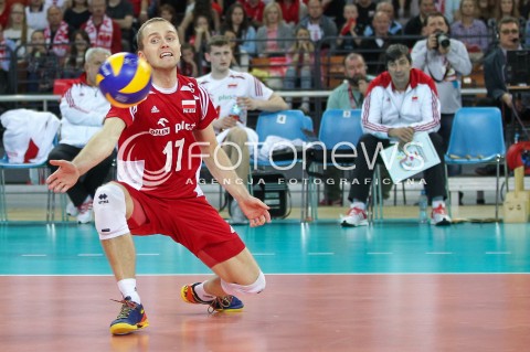  18.05.2014 WROCLAW <br />SIATKOWKA MEZCZYZN <br />TURNIEJ KWALIFIKACYJNY DO MISTRZOSTW EUROPY 2015<br />2015 FIVB WORLD CHAMPIONSHIP - EUROPEAN QUALIFICATION MEN <br />MECZ POLSKA - SLOWENIA ( POLAND - SLOVENIA ) <br />N/Z PAWEL ZATORSKI SYLWETKA <br /> 