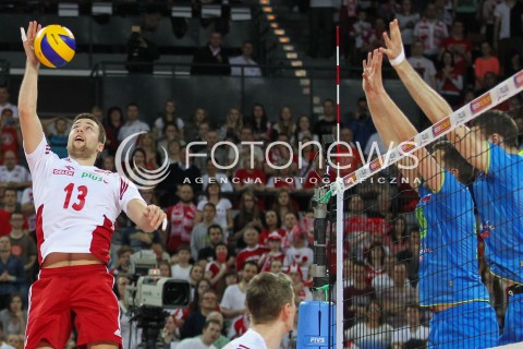  18.05.2014 WROCLAW <br />SIATKOWKA MEZCZYZN <br />TURNIEJ KWALIFIKACYJNY DO MISTRZOSTW EUROPY 2015<br />2015 FIVB WORLD CHAMPIONSHIP - EUROPEAN QUALIFICATION MEN <br />MECZ POLSKA - SLOWENIA ( POLAND - SLOVENIA ) <br />N/Z MICHAL KUBIAK <br /> 