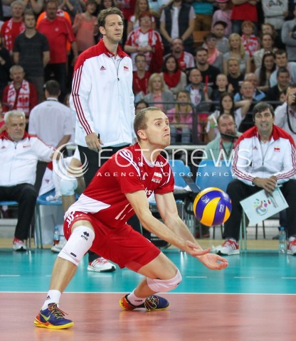  18.05.2014 WROCLAW <br />SIATKOWKA MEZCZYZN <br />TURNIEJ KWALIFIKACYJNY DO MISTRZOSTW EUROPY 2015<br />2015 FIVB WORLD CHAMPIONSHIP - EUROPEAN QUALIFICATION MEN <br />MECZ POLSKA - SLOWENIA ( POLAND - SLOVENIA ) <br />N/Z PAWEL ZATORSKI STEPHANE ANTIGA TRENER ( HEAD COACH ) <br /> 