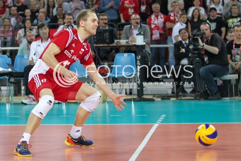  18.05.2014 WROCLAW <br />SIATKOWKA MEZCZYZN <br />TURNIEJ KWALIFIKACYJNY DO MISTRZOSTW EUROPY 2015<br />2015 FIVB WORLD CHAMPIONSHIP - EUROPEAN QUALIFICATION MEN <br />MECZ POLSKA - SLOWENIA ( POLAND - SLOVENIA ) <br />N/Z PAWEL ZATORSKI <br /> 