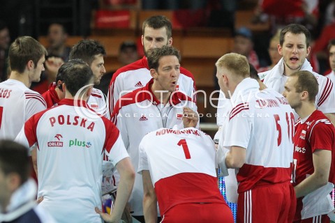  18.05.2014 WROCLAW <br />SIATKOWKA MEZCZYZN <br />TURNIEJ KWALIFIKACYJNY DO MISTRZOSTW EUROPY 2015<br />2015 FIVB WORLD CHAMPIONSHIP - EUROPEAN QUALIFICATION MEN <br />MECZ POLSKA - SLOWENIA ( POLAND - SLOVENIA ) <br />N/Z STEPHANE ANTIGA TRENER ( HEAD COACH ) <br /> 