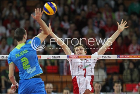  18.05.2014 WROCLAW <br />SIATKOWKA MEZCZYZN <br />TURNIEJ KWALIFIKACYJNY DO MISTRZOSTW EUROPY 2015<br />2015 FIVB WORLD CHAMPIONSHIP - EUROPEAN QUALIFICATION MEN <br />MECZ POLSKA - SLOWENIA ( POLAND - SLOVENIA ) <br />N/Z KAROL KLOS <br /> 