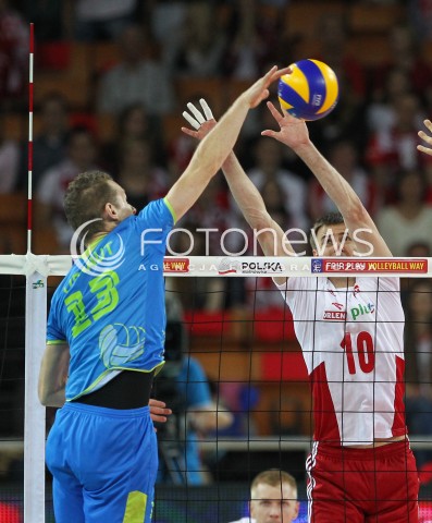  18.05.2014 WROCLAW <br />SIATKOWKA MEZCZYZN <br />TURNIEJ KWALIFIKACYJNY DO MISTRZOSTW EUROPY 2015<br />2015 FIVB WORLD CHAMPIONSHIP - EUROPEAN QUALIFICATION MEN <br />MECZ POLSKA - SLOWENIA ( POLAND - SLOVENIA ) <br />N/Z MARIUSZ WLAZLY <br /> 