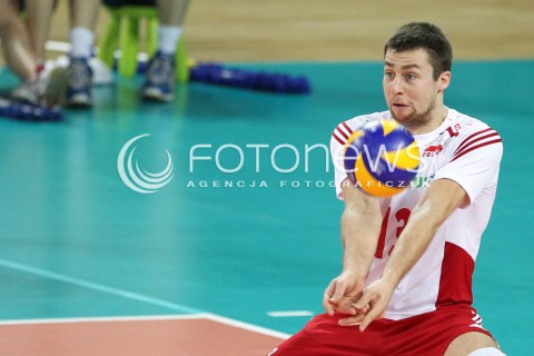  18.05.2014 WROCLAW <br />SIATKOWKA MEZCZYZN <br />TURNIEJ KWALIFIKACYJNY DO MISTRZOSTW EUROPY 2015<br />2015 FIVB WORLD CHAMPIONSHIP - EUROPEAN QUALIFICATION MEN <br />MECZ POLSKA - SLOWENIA ( POLAND - SLOVENIA ) <br />N/Z MICHAL KUBIAK SYLWETKA <br /> 