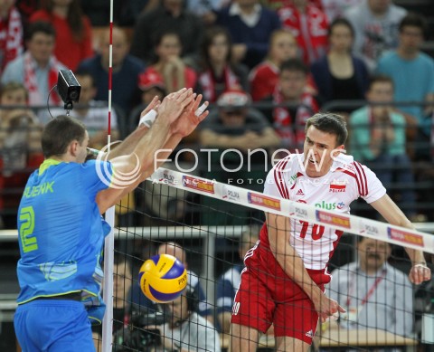  18.05.2014 WROCLAW <br />SIATKOWKA MEZCZYZN <br />TURNIEJ KWALIFIKACYJNY DO MISTRZOSTW EUROPY 2015<br />2015 FIVB WORLD CHAMPIONSHIP - EUROPEAN QUALIFICATION MEN <br />MECZ POLSKA - SLOWENIA ( POLAND - SLOVENIA ) <br />N/Z MARIUSZ WLAZLY <br /> 