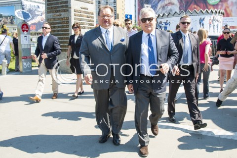  23.05.2014 WARSZAWA KONFERENCJA PRASOWA PREZYDENTA ALEKSANDRA KWASNIEWSKIEGO ORAZ RYSZARDA KALISZA PRZED WYBORAMI DO EUROPARLAMENTU N/Z RYSZARD KALISZ I PREZYDENT ALEKSANDER KWASNIEWSKI  