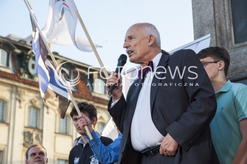  23.05.2014 WARSZAWA FINAL KAMPANII WYBORCZEJ  KONGRESU NOWEJ PRAWICY JANUSZA KORWINA MIKKE DO EUROPARLAMENTU N/Z JANUSZ KORWIN MIKKE  