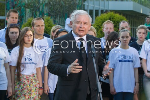  23.05.2014 RZESZOW <br />WIZYTA PREZESA PIS JAROSLAWA KACZYNSKIEGO W RZESZOWIE W ZWIAZKU Z ZAKONCZENIEM KAMPANII WYBORCZEJ DO PARLAMENTU EUROPEJSKIEGO<br />N/Z JAROSLAW KACZYNSKI<br /> 