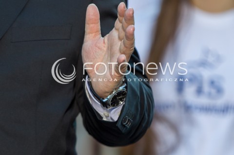  23.05.2014 RZESZOW <br />WIZYTA PREZESA PIS JAROSLAWA KACZYNSKIEGO W RZESZOWIE W ZWIAZKU Z ZAKONCZENIEM KAMPANII WYBORCZEJ DO PARLAMENTU EUROPEJSKIEGO<br />N/Z JAROSLAW KACZYNSKI ZEGAREK BIZUTERIA<br /> 