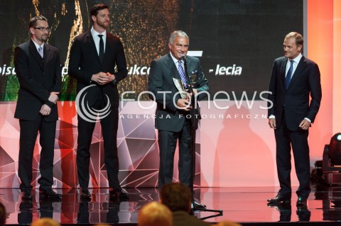  02.06.2014 WARSZAWA<br />PLEBISCYT NA SPORTOWY SUKCES 25 - LECIA<br />N/Z PREMIER RP DONALD TUSK MIROSLAW PRZEDPELSKI SEBASTIAN SWIDERSKI PIOTR GRUSZKA<br /> 