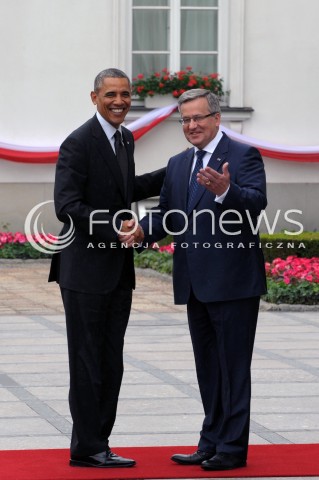  03.06.2014 WARSZAWA<br />WIZYTA PREZYDENTA USA BARACKA OBAMY W POLSCE<br />SPOTKANIE PREZYDENTA BARACKA OBAMY Z PREZYDENTEM BRONISLAWEM KOMOROWSKIM<br />President Obama in Poland. Barack Obama and President Bronislaw Komorowski meet at Belweder Palace<br />N/Z PREZYDENT POLSKI BRONISLAW KOMOROWSKI PREZYDENT USA BARACK OBAMA<br /> 
