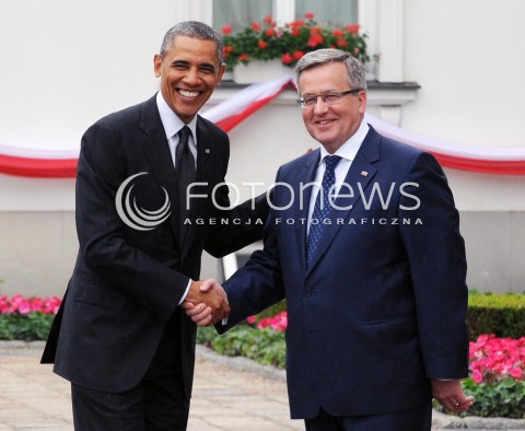  03.06.2014 WARSZAWA<br />WIZYTA PREZYDENTA USA BARACKA OBAMY W POLSCE<br />SPOTKANIE PREZYDENTA BARACKA OBAMY Z PREZYDENTEM BRONISLAWEM KOMOROWSKIM<br />President Obama in Poland. Barack Obama and President Bronislaw Komorowski meet at Belweder Palace<br />N/Z PREZYDENT POLSKI BRONISLAW KOMOROWSKI PREZYDENT USA BARACK OBAMA<br /> 