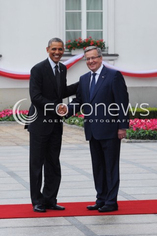  03.06.2014 WARSZAWA<br />WIZYTA PREZYDENTA USA BARACKA OBAMY W POLSCE<br />SPOTKANIE PREZYDENTA BARACKA OBAMY Z PREZYDENTEM BRONISLAWEM KOMOROWSKIM<br />President Obama in Poland. Barack Obama and President Bronislaw Komorowski meet at Belweder Palace<br />N/Z PREZYDENT POLSKI BRONISLAW KOMOROWSKI PREZYDENT USA BARACK OBAMA<br /> 