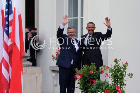  03.06.2014 WARSZAWA<br />WIZYTA PREZYDENTA USA BARACKA OBAMY W POLSCE<br />SPOTKANIE PREZYDENTA BARACKA OBAMY Z PREZYDENTEM BRONISLAWEM KOMOROWSKIM<br />President Obama in Poland. Barack Obama and President Bronislaw Komorowski meet at Belweder Palace<br />N/Z PREZYDENT POLSKI BRONISLAW KOMOROWSKI PREZYDENT USA BARACK OBAMA<br /> 