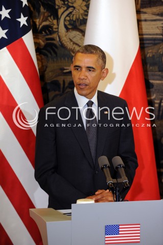  03.06.2014 WARSZAWA<br />SPOTKANIE PREZYDENTA BARACKA OBAMY Z PREZYDENTEM BRONISLAWEM KOMOROWSKIM<br />President Obama in Poland. Barack Obama and President Bronislaw Komorowski meet at Belweder Palace<br />N/Z PREZYDENT USA BARACK OBAMA<br /> 