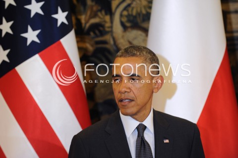  03.06.2014 WARSZAWA<br />SPOTKANIE PREZYDENTA BARACKA OBAMY Z PREZYDENTEM BRONISLAWEM KOMOROWSKIM<br />President Obama in Poland. Barack Obama and President Bronislaw Komorowski meet at Belweder Palace<br />N/Z PREZYDENT USA BARACK OBAMA<br /> 