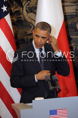  03.06.2014 WARSZAWA<br />SPOTKANIE PREZYDENTA BARACKA OBAMY Z PREZYDENTEM BRONISLAWEM KOMOROWSKIM<br />President Obama in Poland. Barack Obama and President Bronislaw Komorowski meet at Belweder Palace<br />N/Z PREZYDENT USA BARACK OBAMA<br /> 