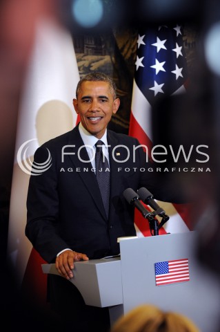  03.06.2014 WARSZAWA<br />SPOTKANIE PREZYDENTA BARACKA OBAMY Z PREZYDENTEM BRONISLAWEM KOMOROWSKIM<br />President Obama in Poland. Barack Obama and President Bronislaw Komorowski meet at Belweder Palace<br />N/Z PREZYDENT USA BARACK OBAMA<br /> 